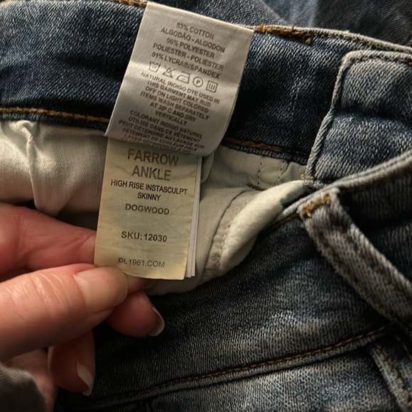 DL1961 Farrow Ankle High Rise Instasculpt Skinny Jeans button Fly Size 25 - Picture 9 of 11